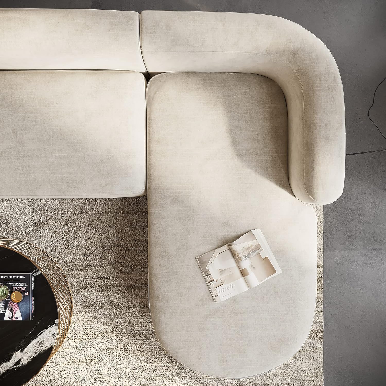 Japandi Velvet Sofa - Japandi