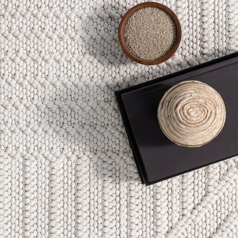 Japandi Geometric Woven Rug - Japandi