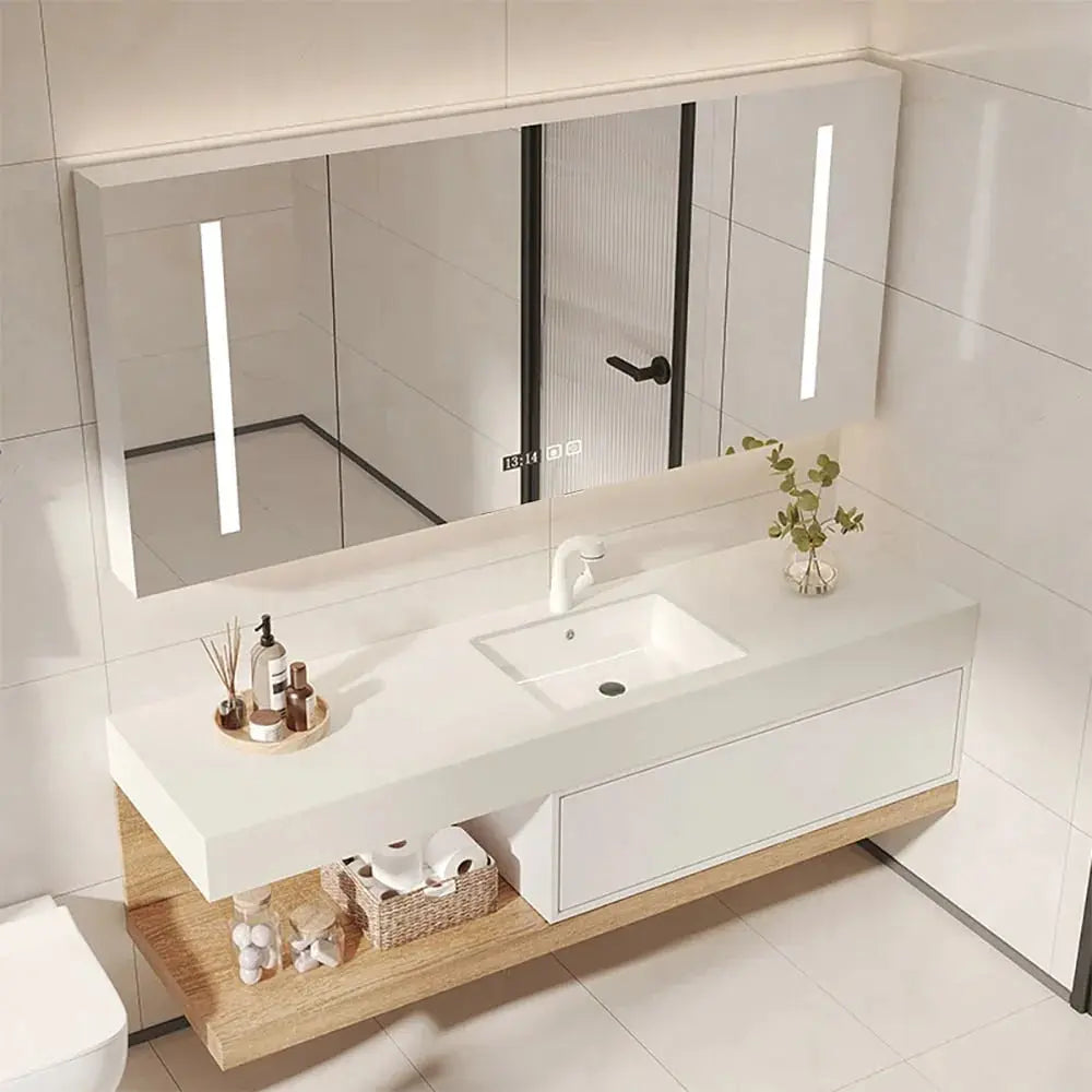 Japandi Floating Single Bathroom Vanity - Japandi