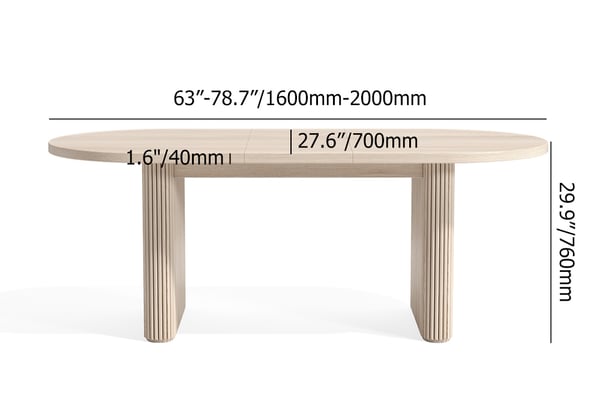 Japandi Oval Extendable Table - Japandi