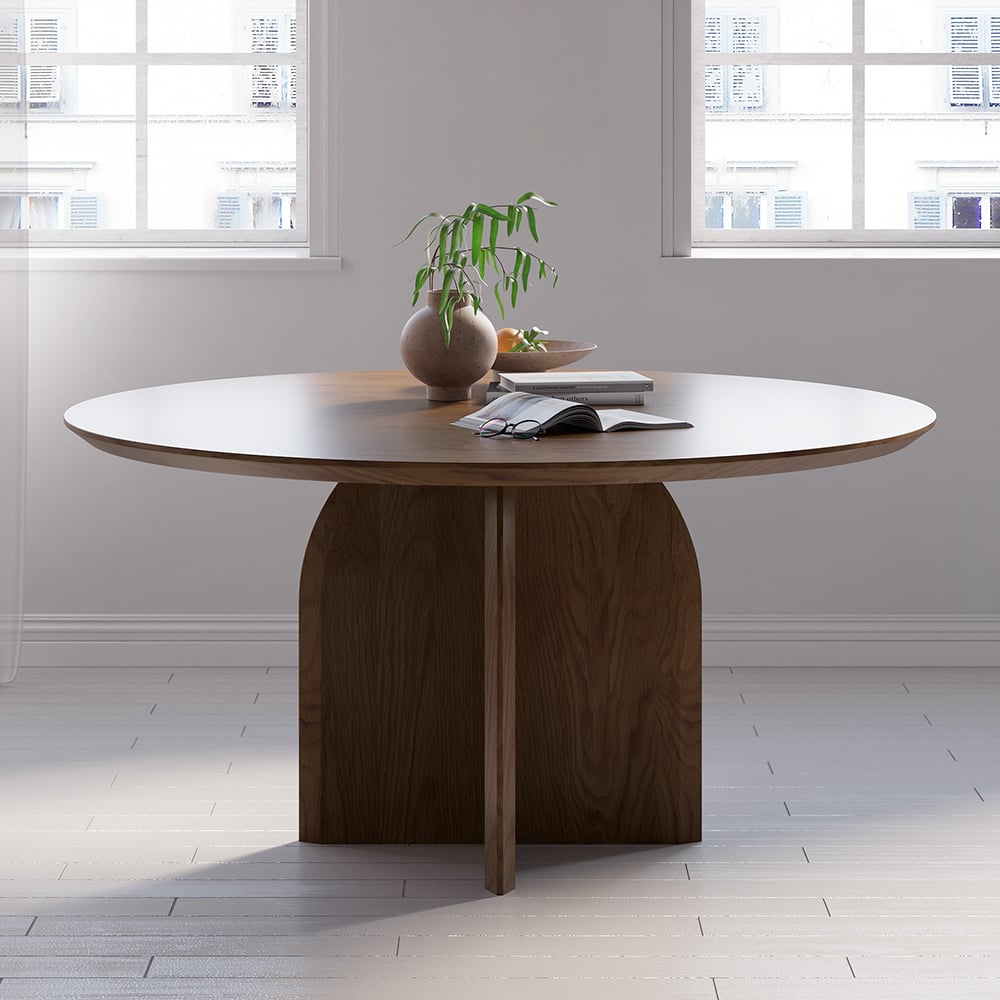 Japandi Round Wood Table for 4 - Japandi