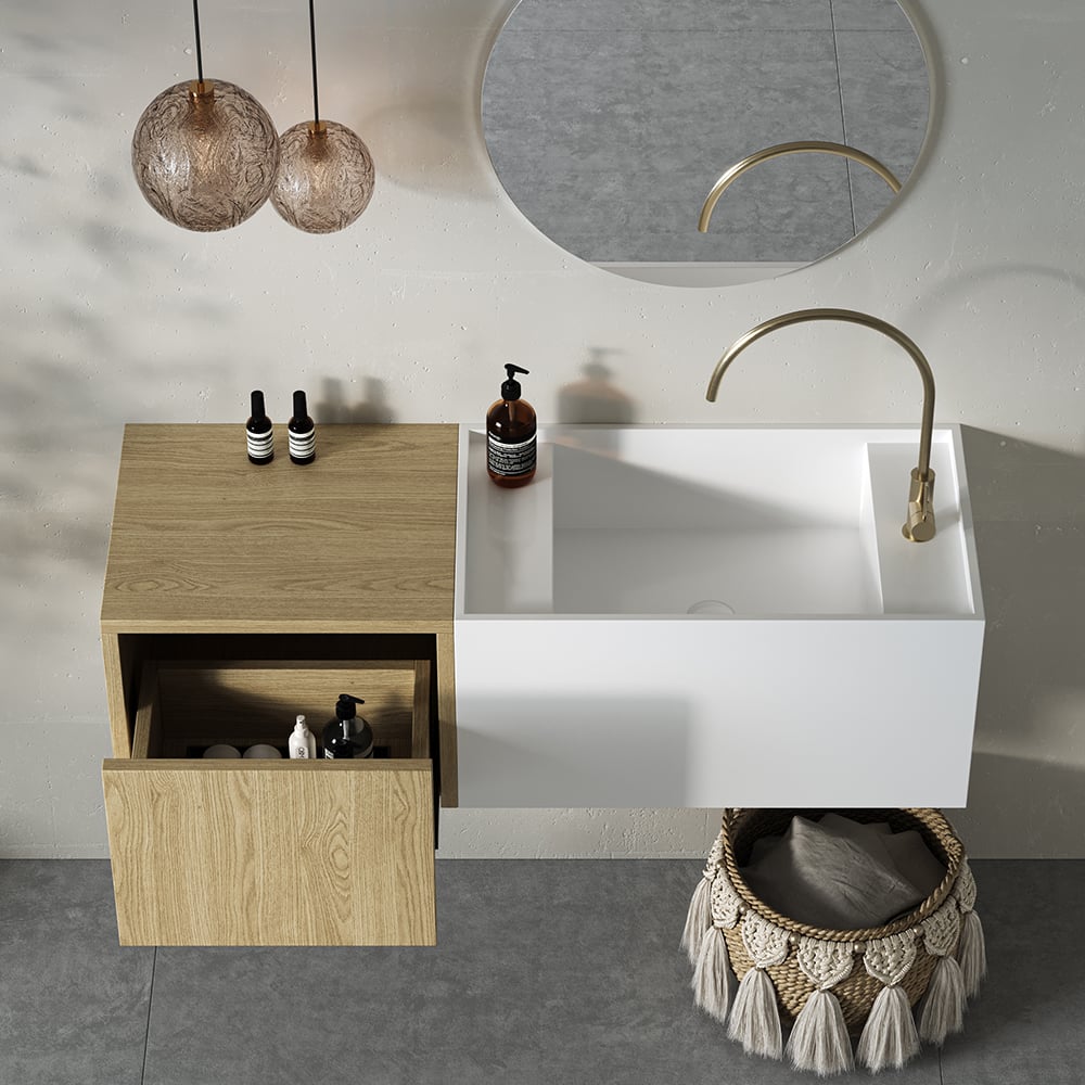 Japandi 40" Floating Bathroom Vanity - Japandi