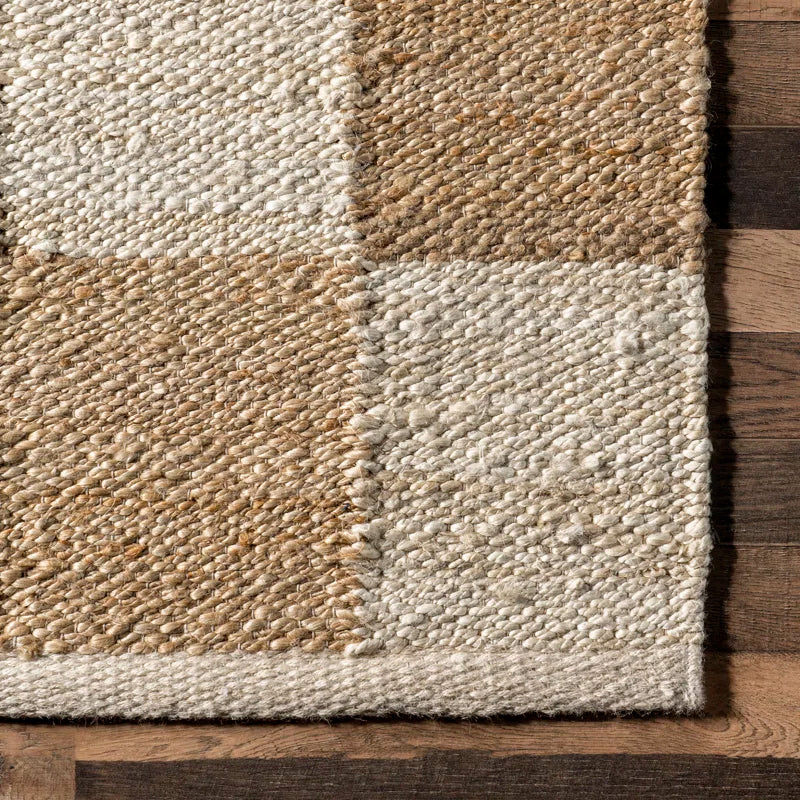 Japandi Checkered Jute Rug - Japandi