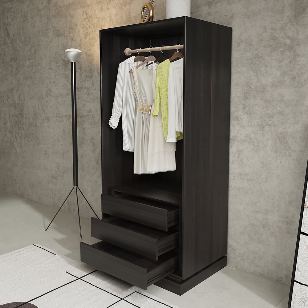 Japandi Washed White Wardrobe Closet - Japandi