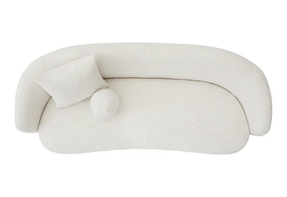 White Japandi Bouclé Sofa - Japandi