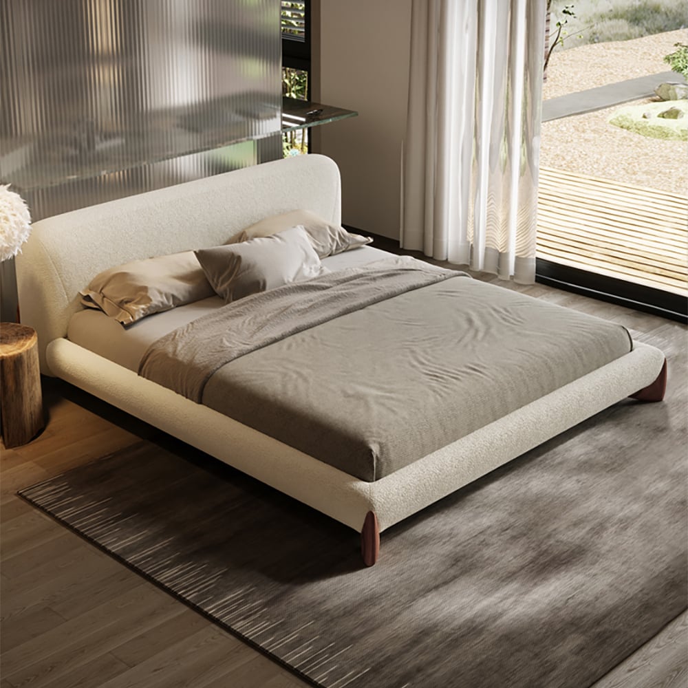 Japandi King-size Boucle Bed - Japandi