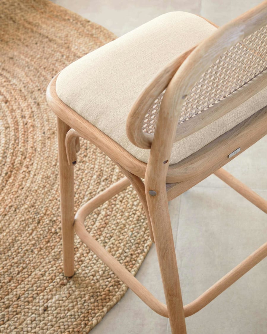 Japandi Rattan Stool Chair - Japandi