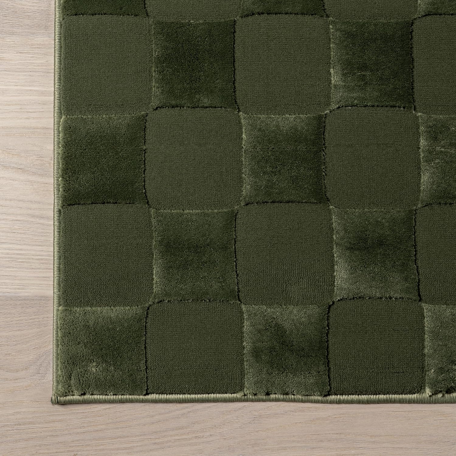 Japandi Green Checkered Rug - Japandi