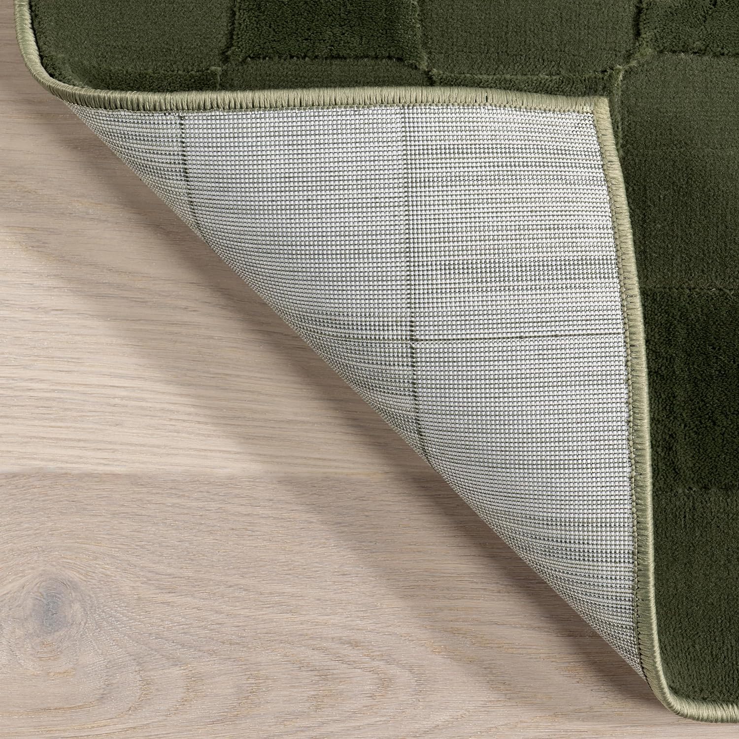 Japandi Green Checkered Rug - Japandi