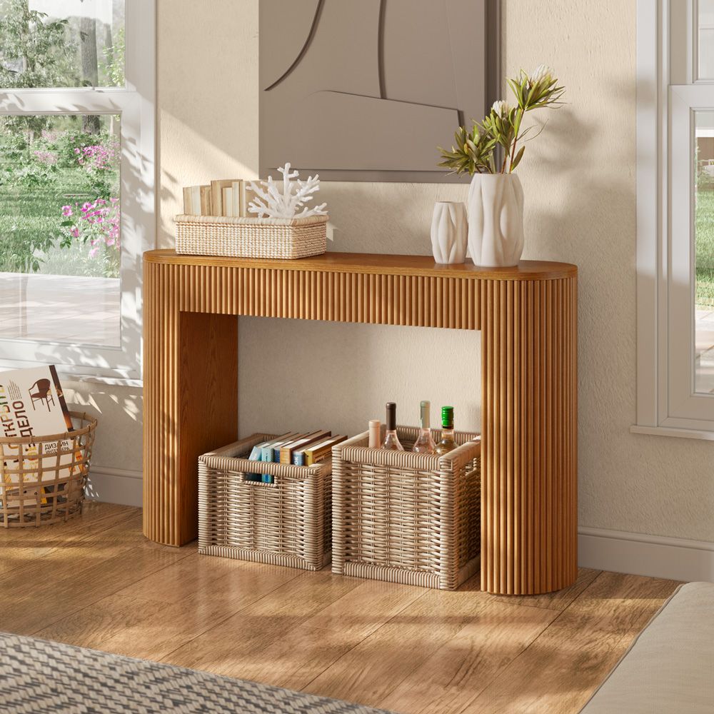 Japandi Grille Design Console Table - Japandi