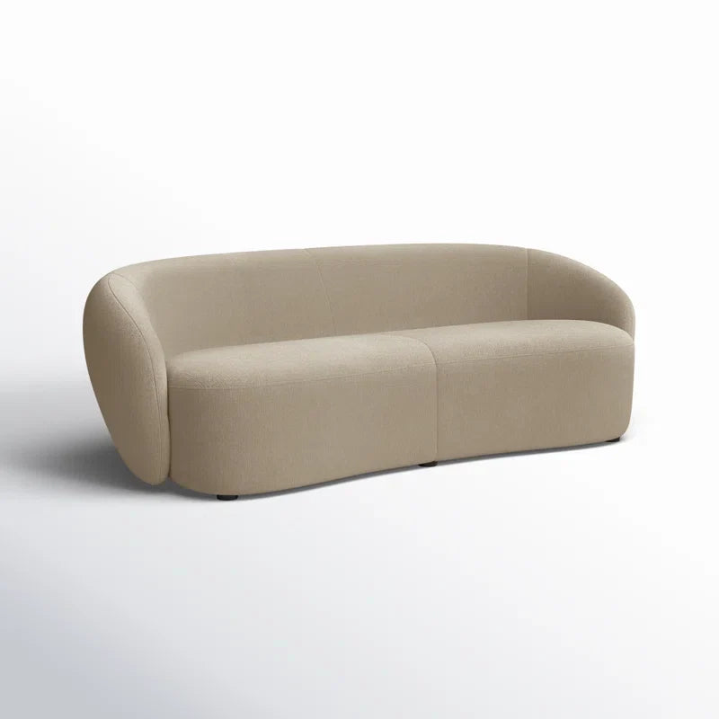 Chenille Curved Japandi Sofa with Deep Seat - Japandi