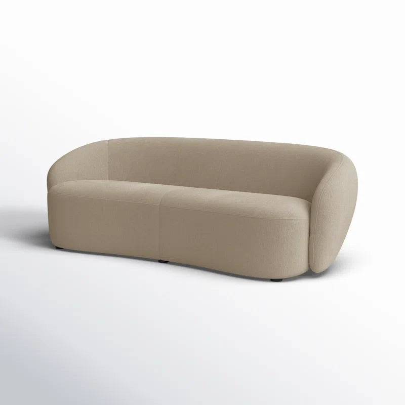 Chenille Curved Japandi Sofa with Deep Seat - Japandi
