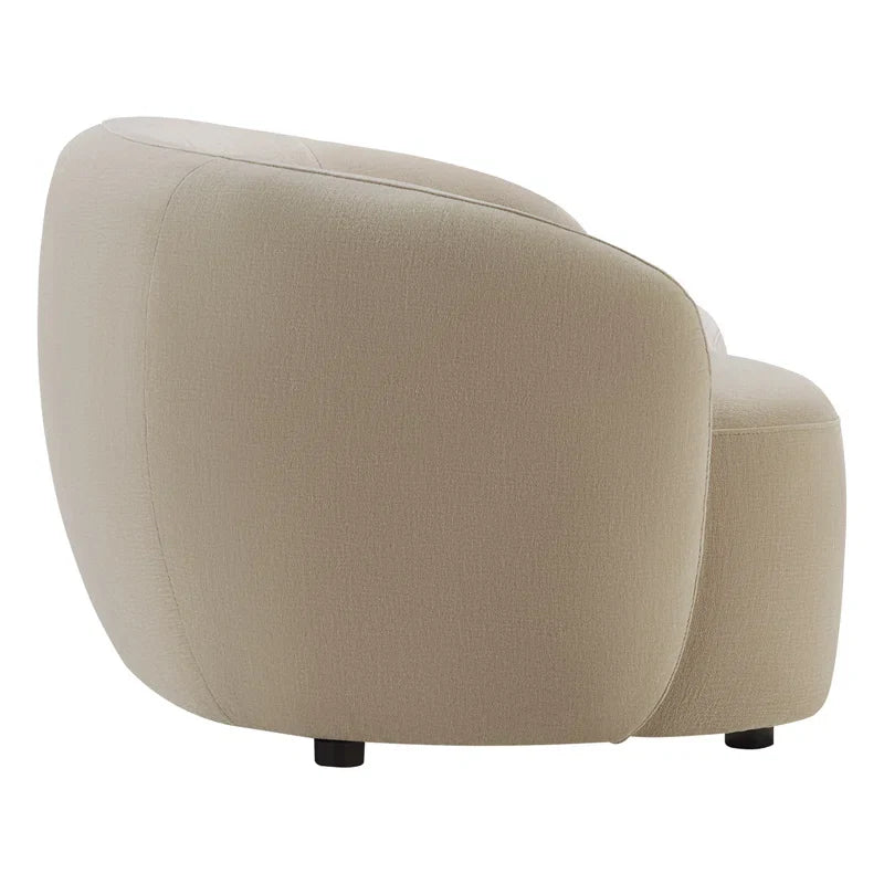 Chenille Curved Japandi Sofa with Deep Seat - Japandi