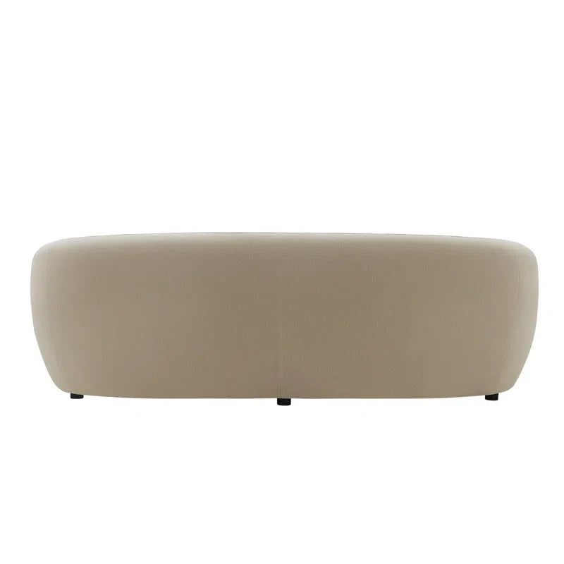 Chenille Curved Japandi Sofa with Deep Seat - Japandi