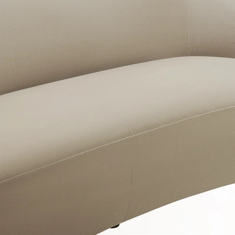 Chenille Curved Japandi Sofa with Deep Seat - Japandi
