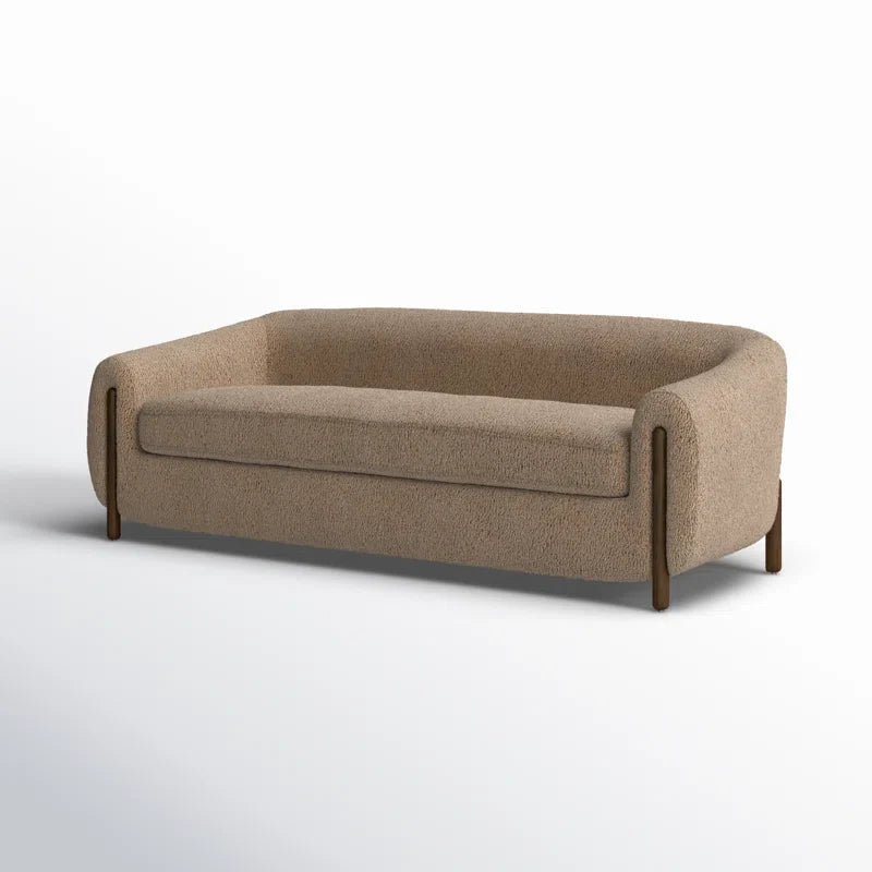 Minimalist Japandi Sofa in Soft Velvet - Japandi