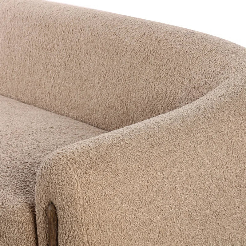 Minimalist Japandi Sofa in Soft Velvet - Japandi