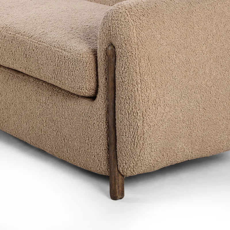 Minimalist Japandi Sofa in Soft Velvet - Japandi