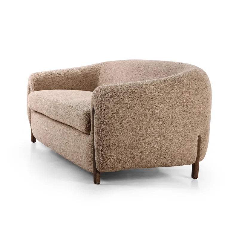 Minimalist Japandi Sofa in Soft Velvet - Japandi