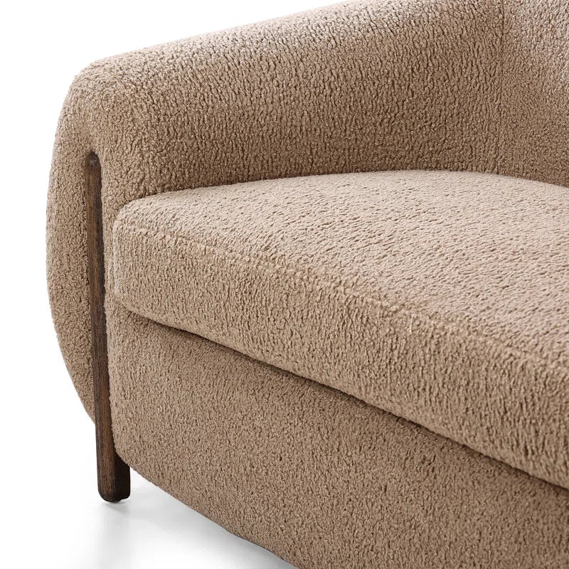 Minimalist Japandi Sofa in Soft Velvet - Japandi