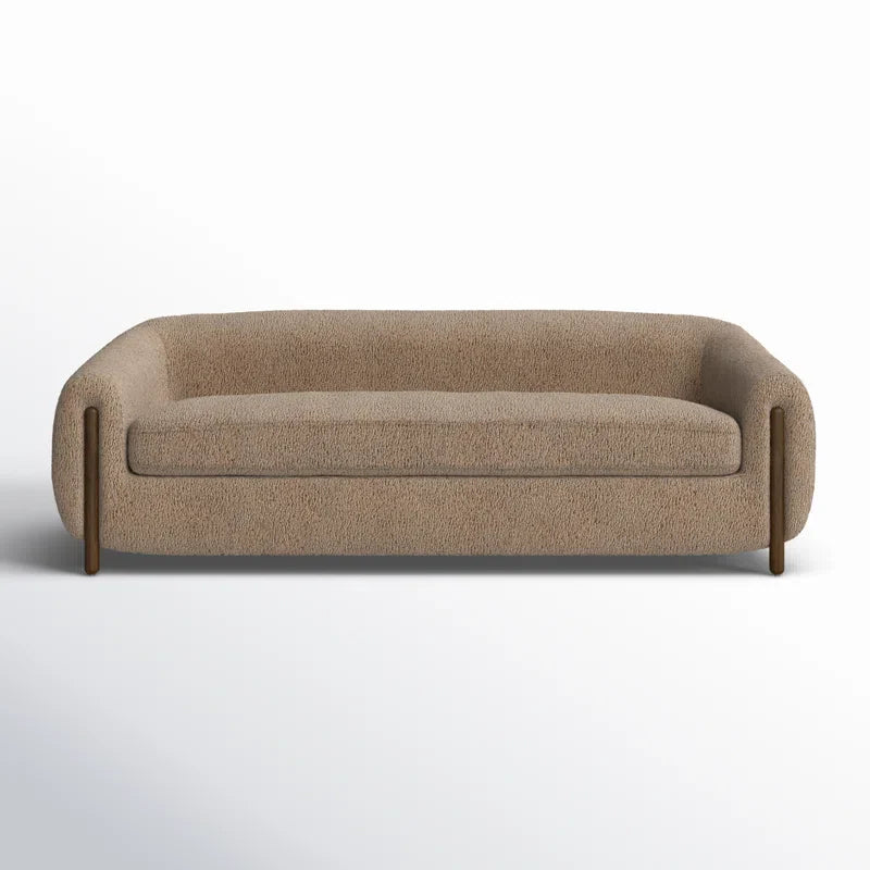 Minimalist Japandi Sofa in Soft Velvet - Japandi