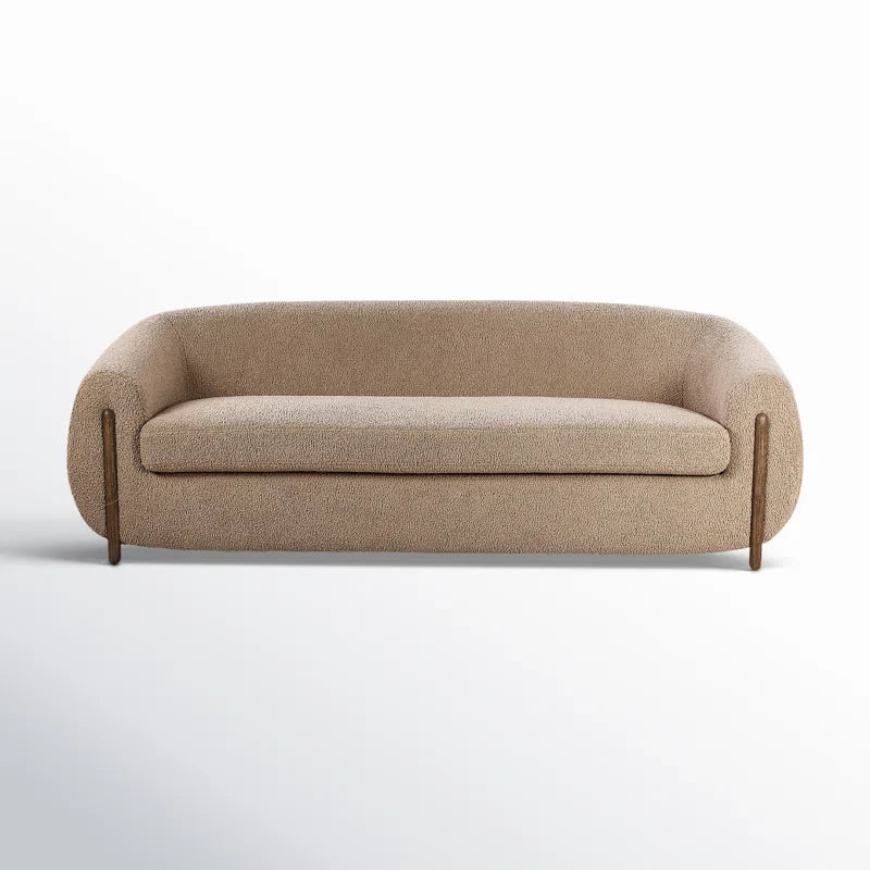 Minimalist Japandi Sofa in Soft Velvet - Japandi