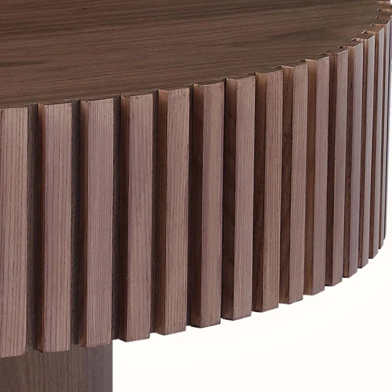 Japandi Round Walnut Coffee Table - Japandi