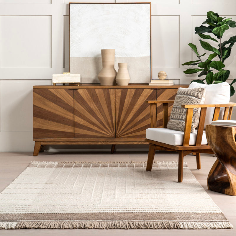 Japandi Geometric Braided Rug - Japandi