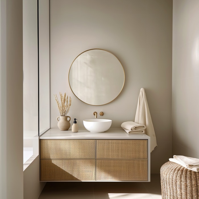 Japandi Round Wall Mirror - Japandi