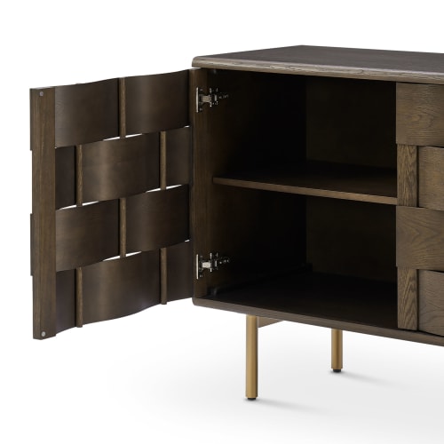 Japandi Caramel Wood Sideboard - Japandi