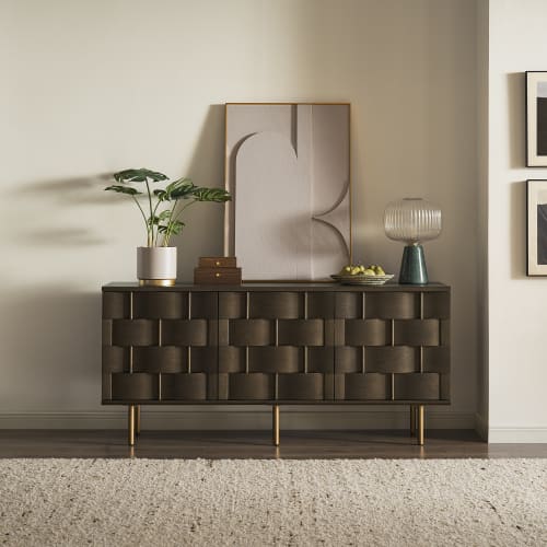 Japandi Caramel Wood Sideboard - Japandi