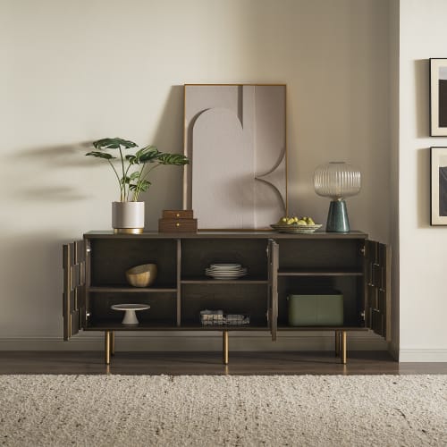 Japandi Caramel Wood Sideboard - Japandi