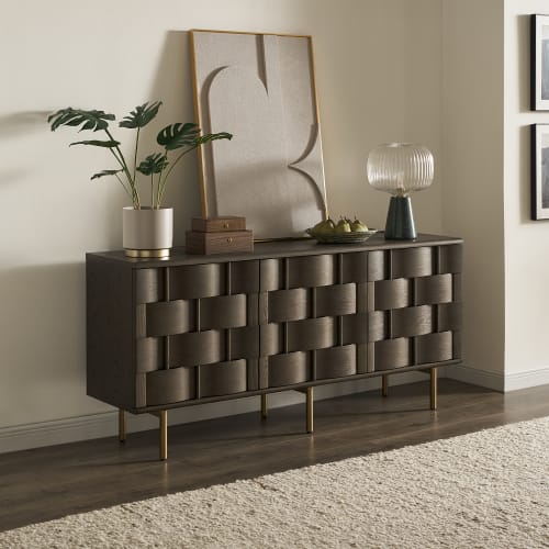 Japandi Caramel Wood Sideboard - Japandi