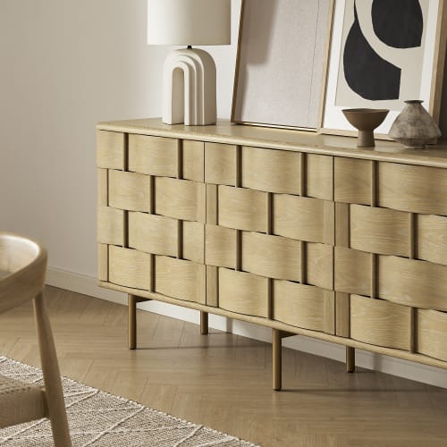 Japandi Whitewashed Oak Sideboard - Japandi