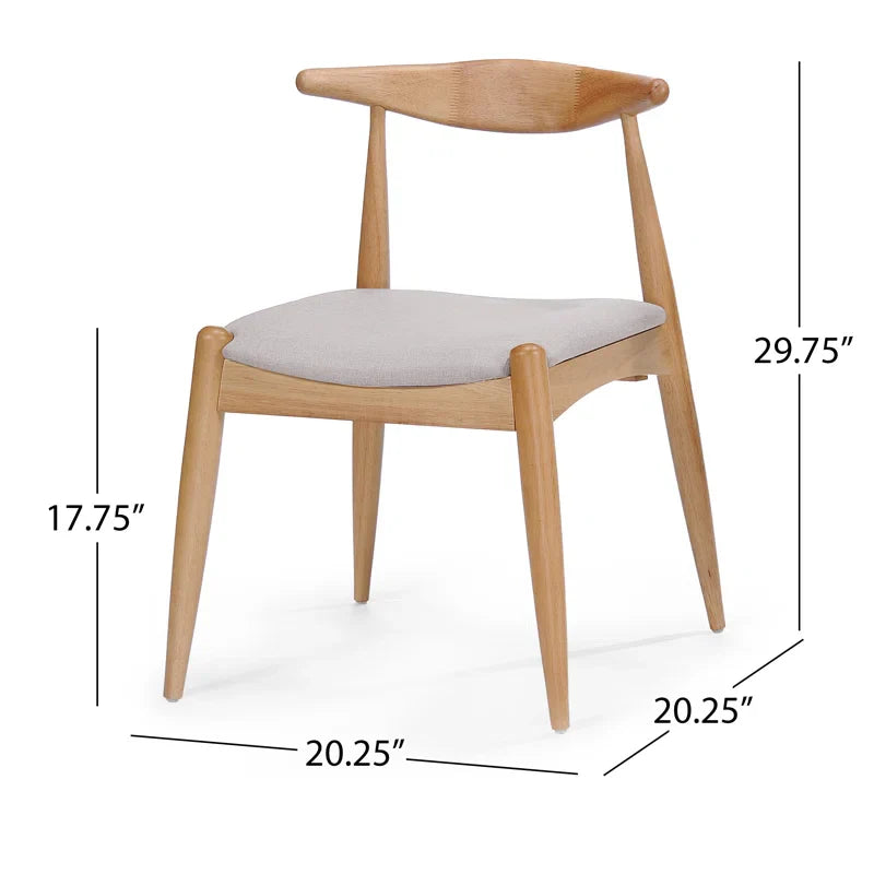 Walnut Wood & Light Gray Upholstery Japandi Dining Set – Aubray - Japandi