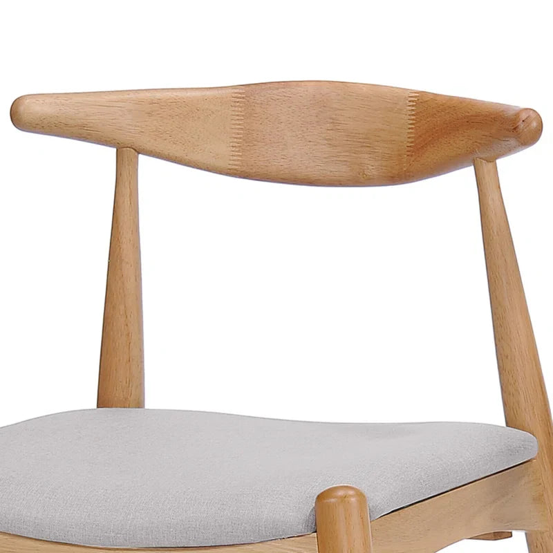 Walnut Wood & Light Gray Upholstery Japandi Dining Set – Aubray - Japandi