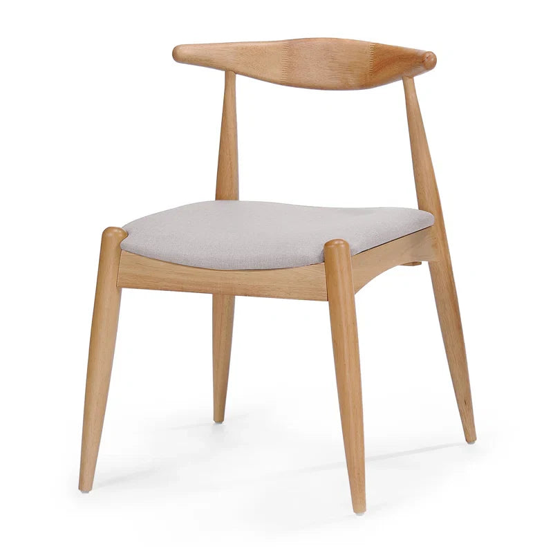 Walnut Wood & Light Gray Upholstery Japandi Dining Set – Aubray - Japandi