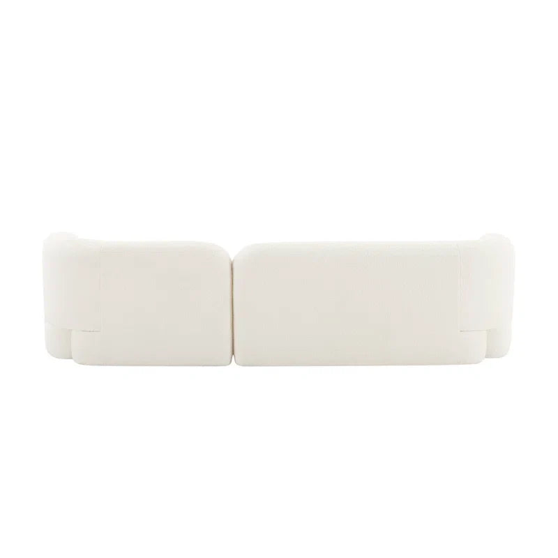 Round Arm Japandi Sofa with Plush Cushions - Japandi