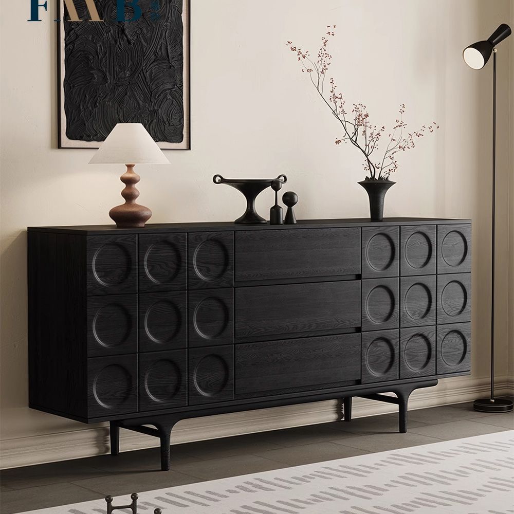Black Wood Japandi Sideboard - Japandi