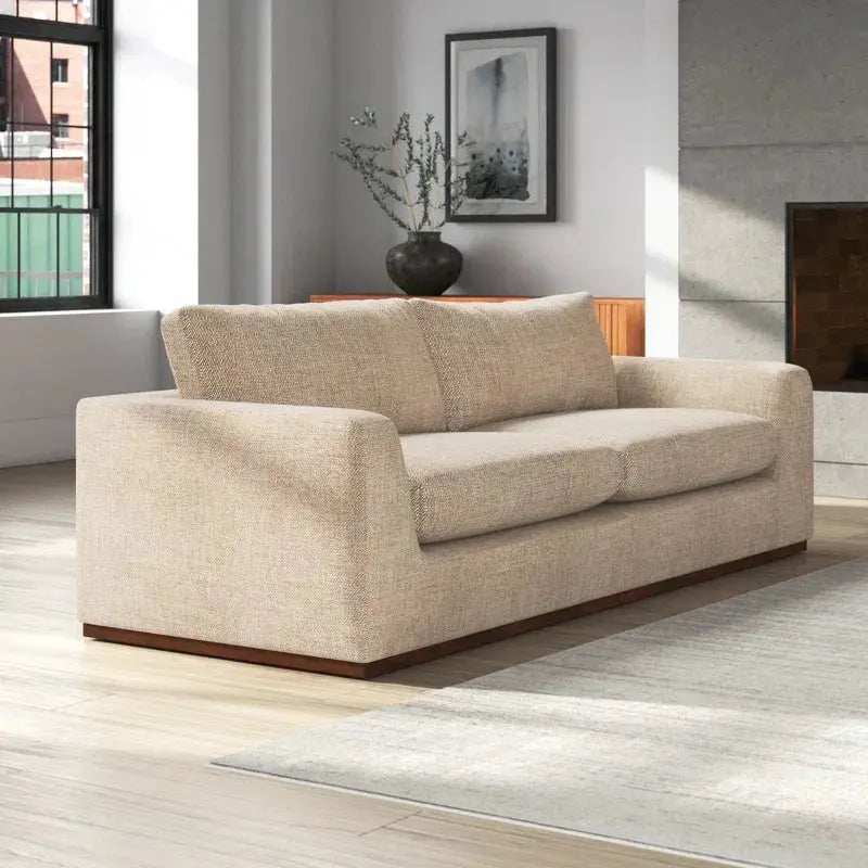 Extra Wide Japandi Sofa with Deep Cushions - Japandi