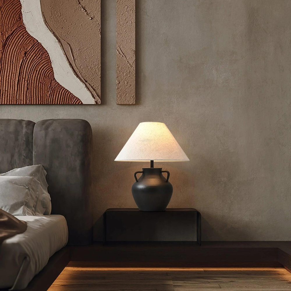 Black Ceramic Japandi Table Lamp | Japandi.co - Japandi