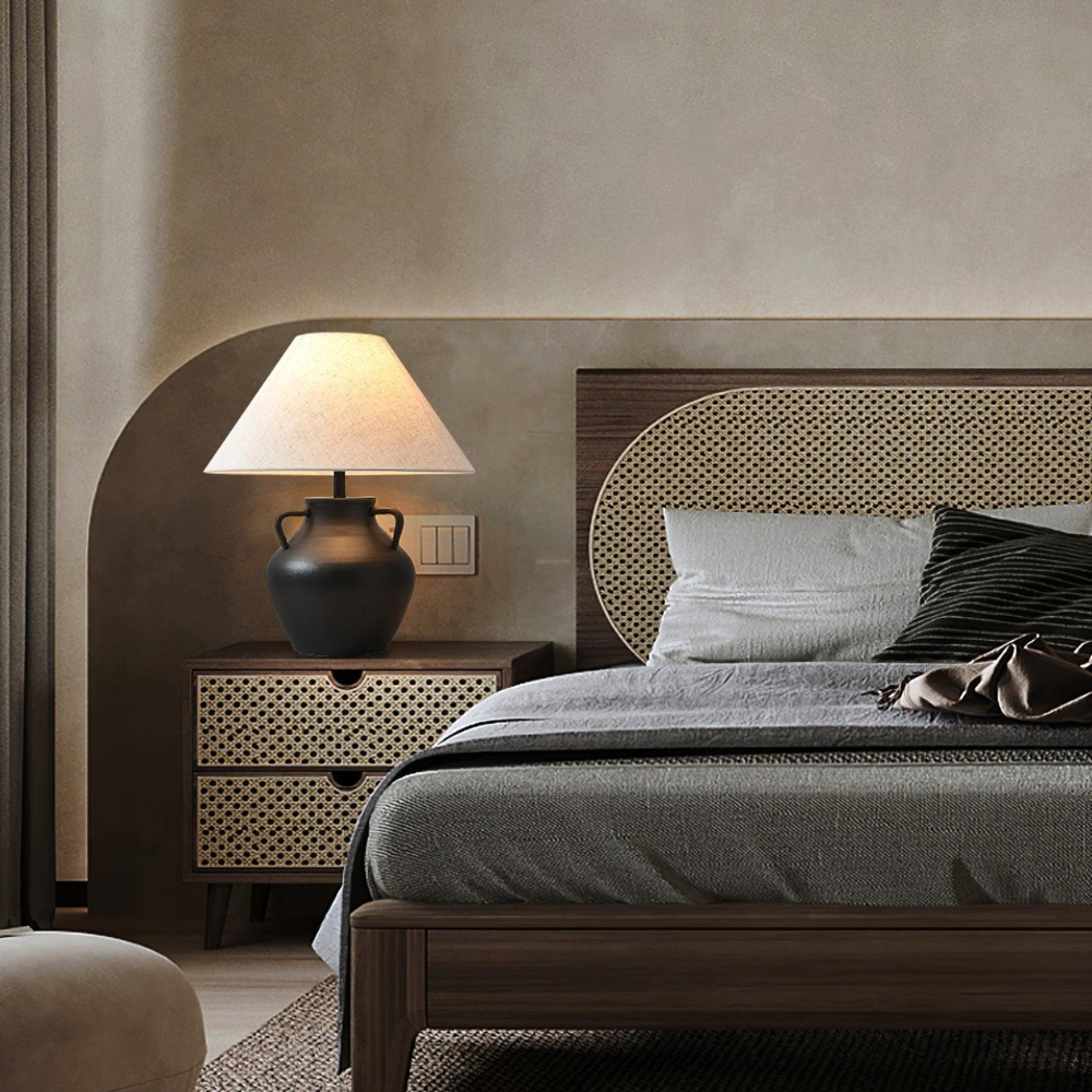 Black Ceramic Japandi Table Lamp | Japandi.co - Japandi