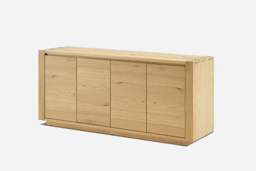 Japandi Rustic Wood Sideboard - Japandi