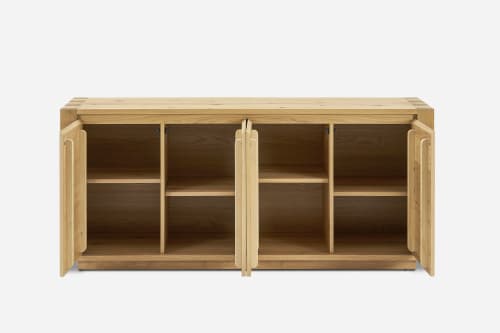 Japandi Rustic Wood Sideboard - Japandi
