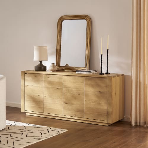 Japandi Rustic Wood Sideboard - Japandi
