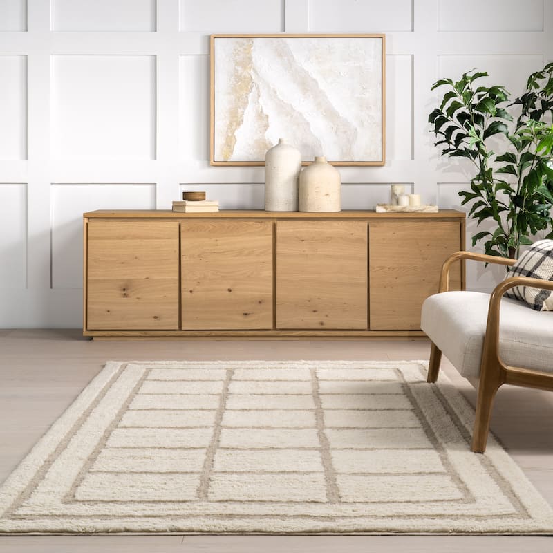 Japandi Geometric Wool Rug - Japandi