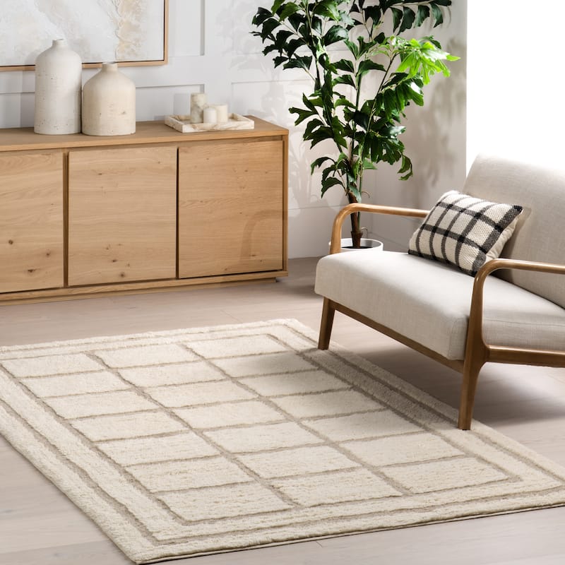 Japandi Geometric Wool Rug - Japandi