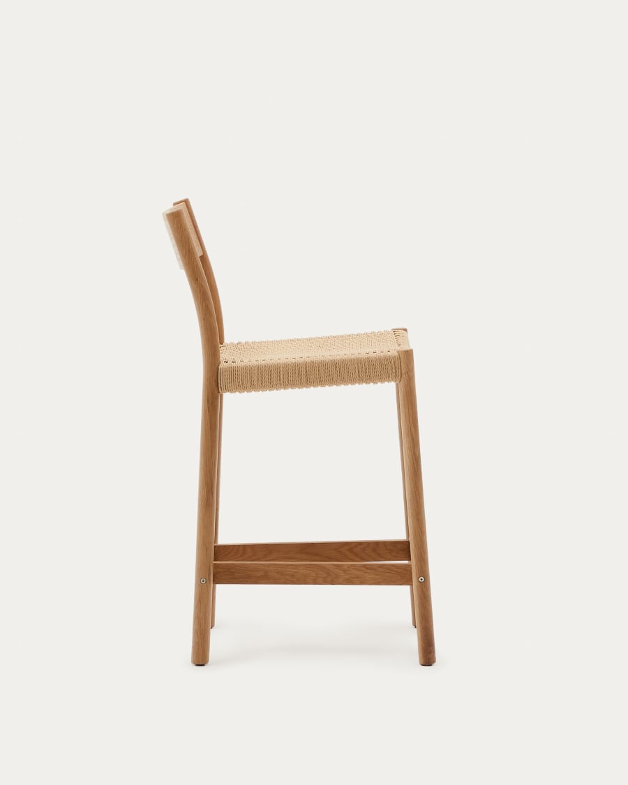 Japandi Wooden Stool Chair with Backrest - Japandi