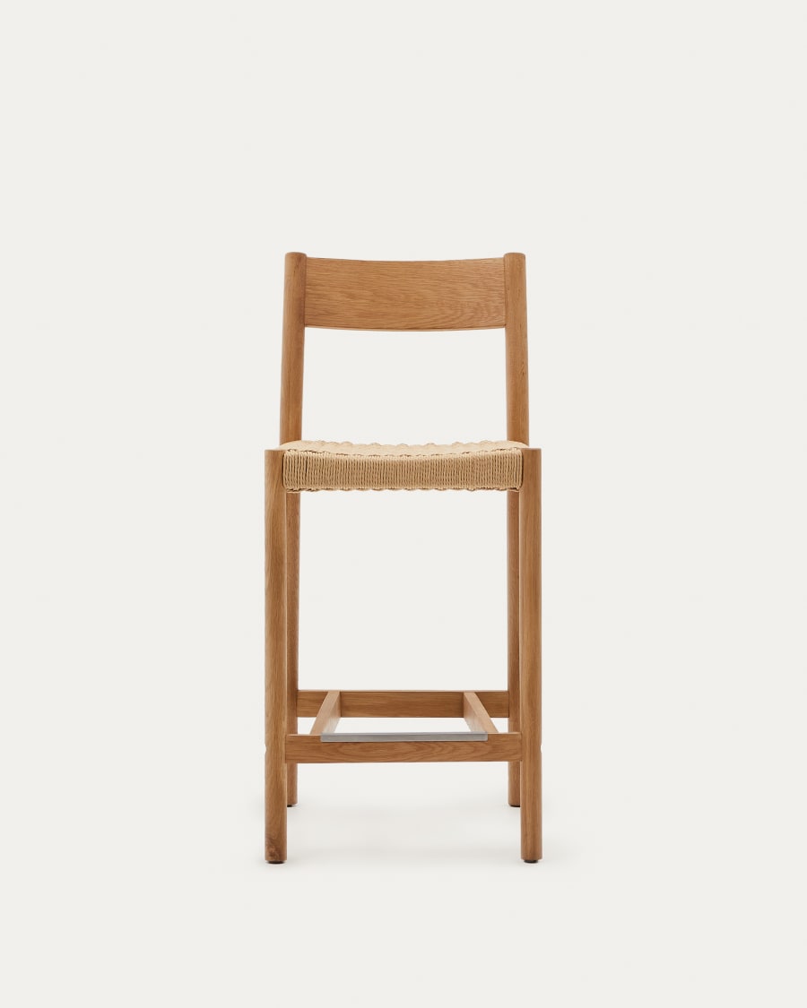 Japandi Wooden Stool Chair with Backrest - Japandi