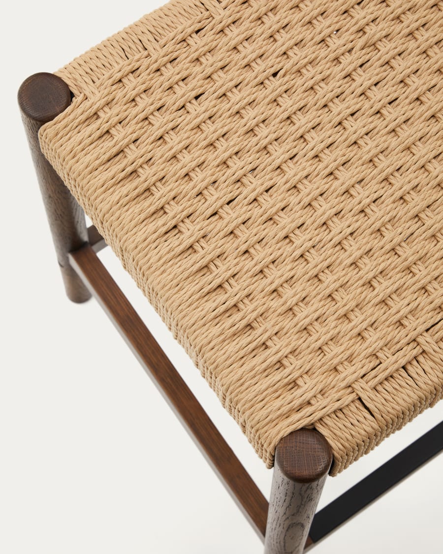Japandi Walnut Stool Chair - Japandi